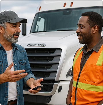 driver talking to his friend
