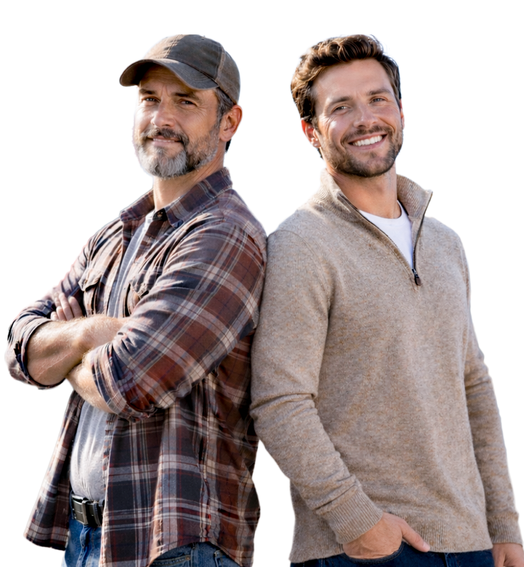 Two driver leaning side by side